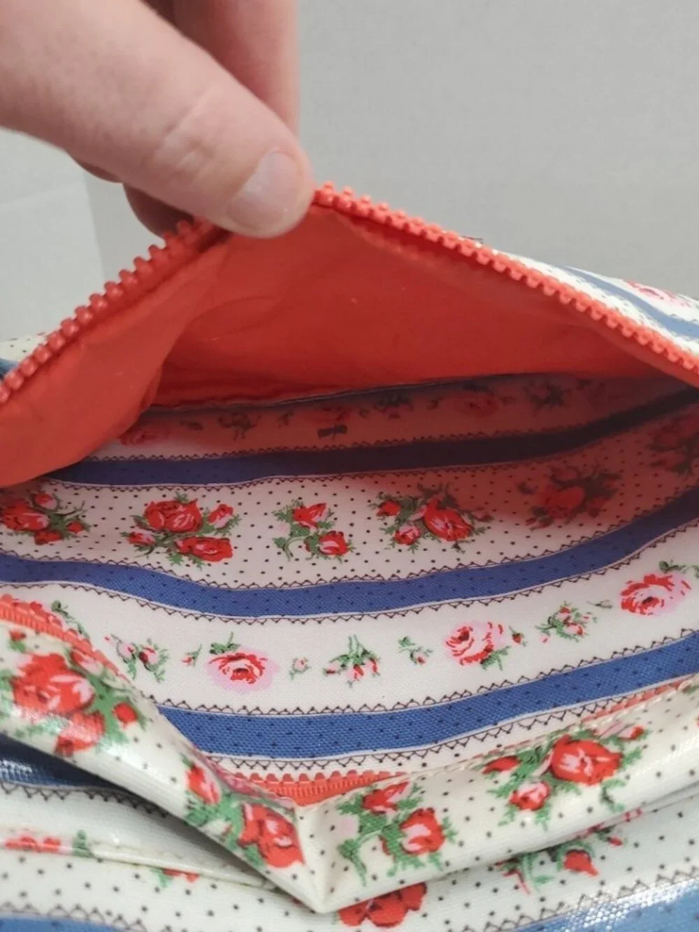 Cath Kidston White Pink Floral Rucksack Oil Cloth 15 Inches Backpack London